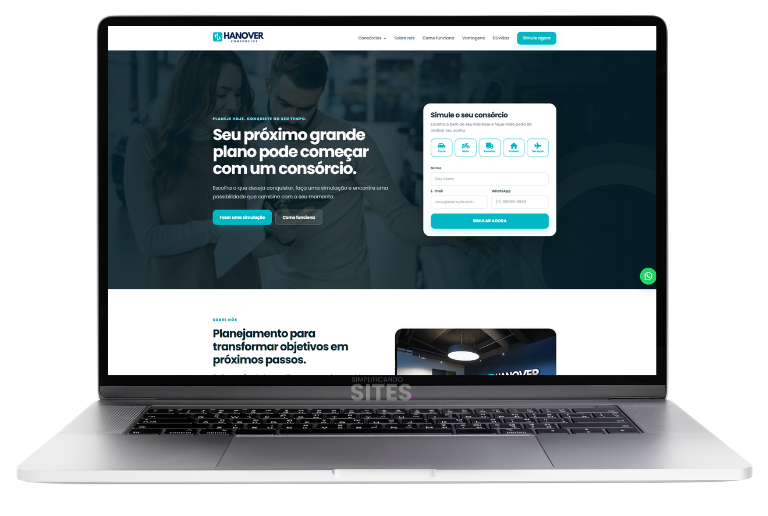 Apresentação de Site para empresas de Consórcios em PHP com simulação